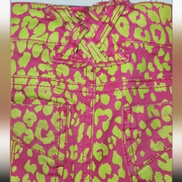 Emo girl scene queen y2k pink & green neon cheetah remake tripps! Nwt - Picture 4 of 5